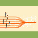 Cartoon of different paths conjoining into one